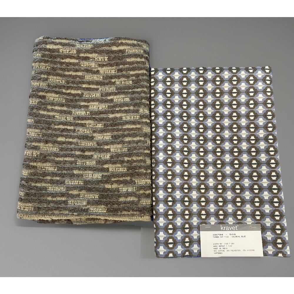 Kravet Lee Jofa Modern Clinton Weave Cornflower Brown Coordinate Fabric Samples